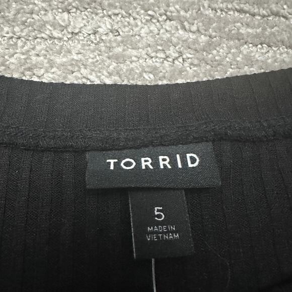 Torrid Shirt Womens Plus Size 5X Black Ribbed Ruffle Sleeve Sleeveless - Picture 4 of 10